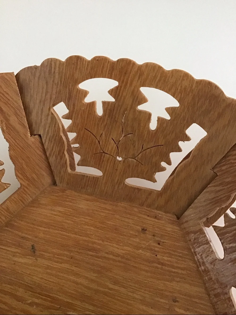 Beautiful Vintage Hand-Carved reticulated wooden bowl